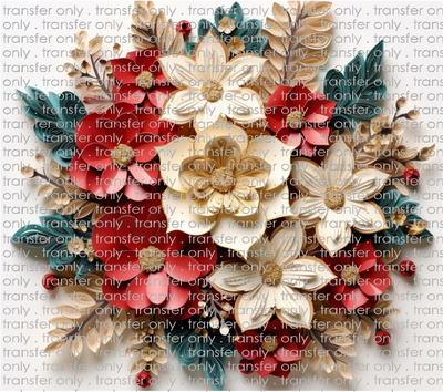 3D-CHR-02 Poinsettia 2 Tumbler Wrap