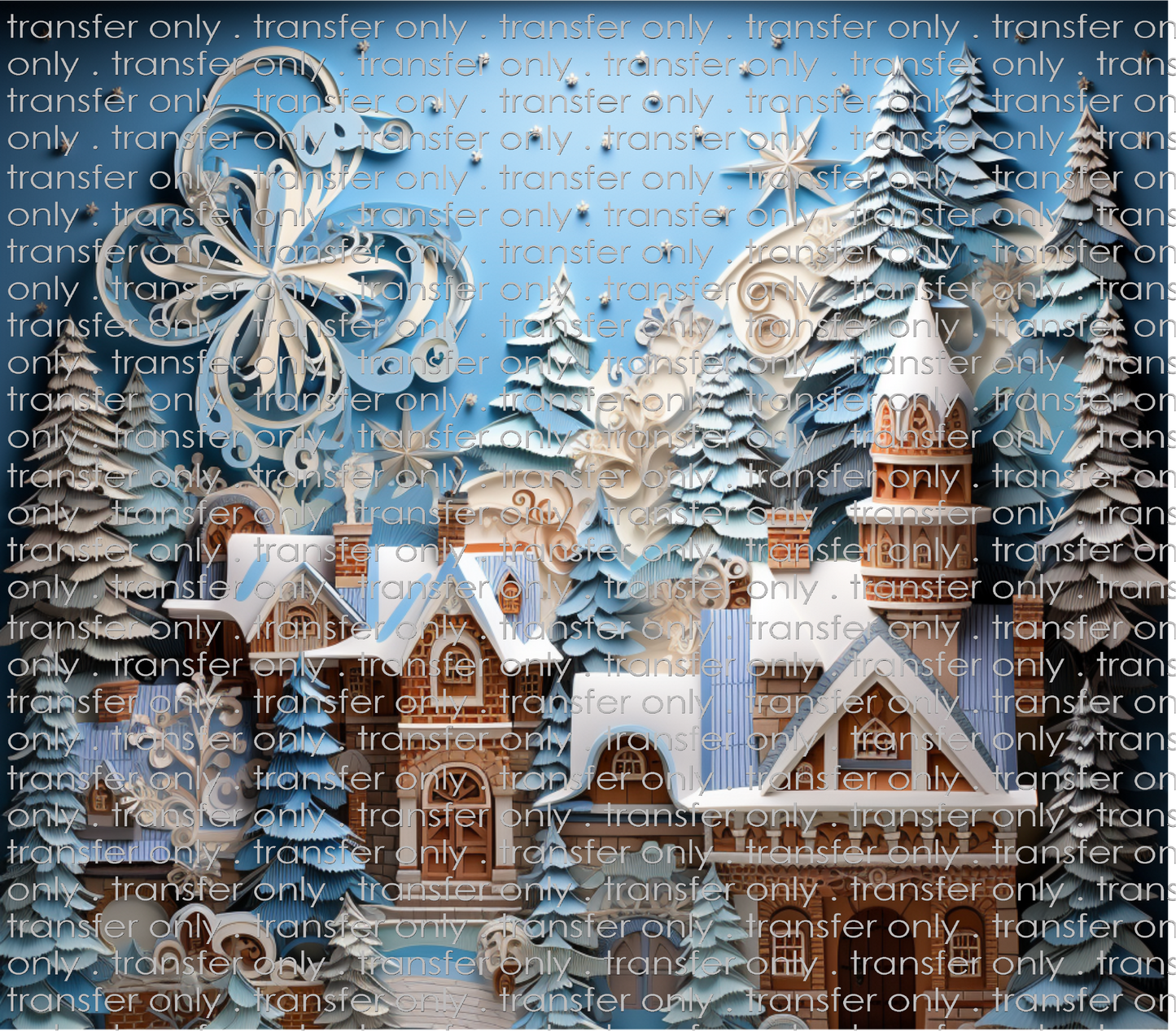 3D-CHR-08 Christmas Village 1 Tumbler Wrap