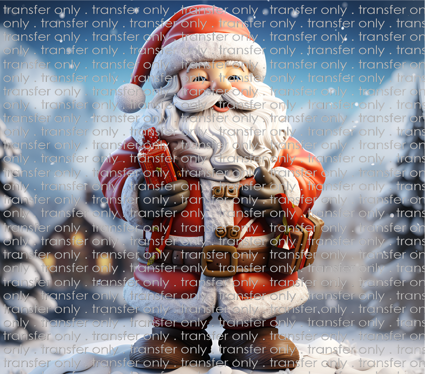 3D-CHR-16 Santa Claus in Village Tumbler Wrap