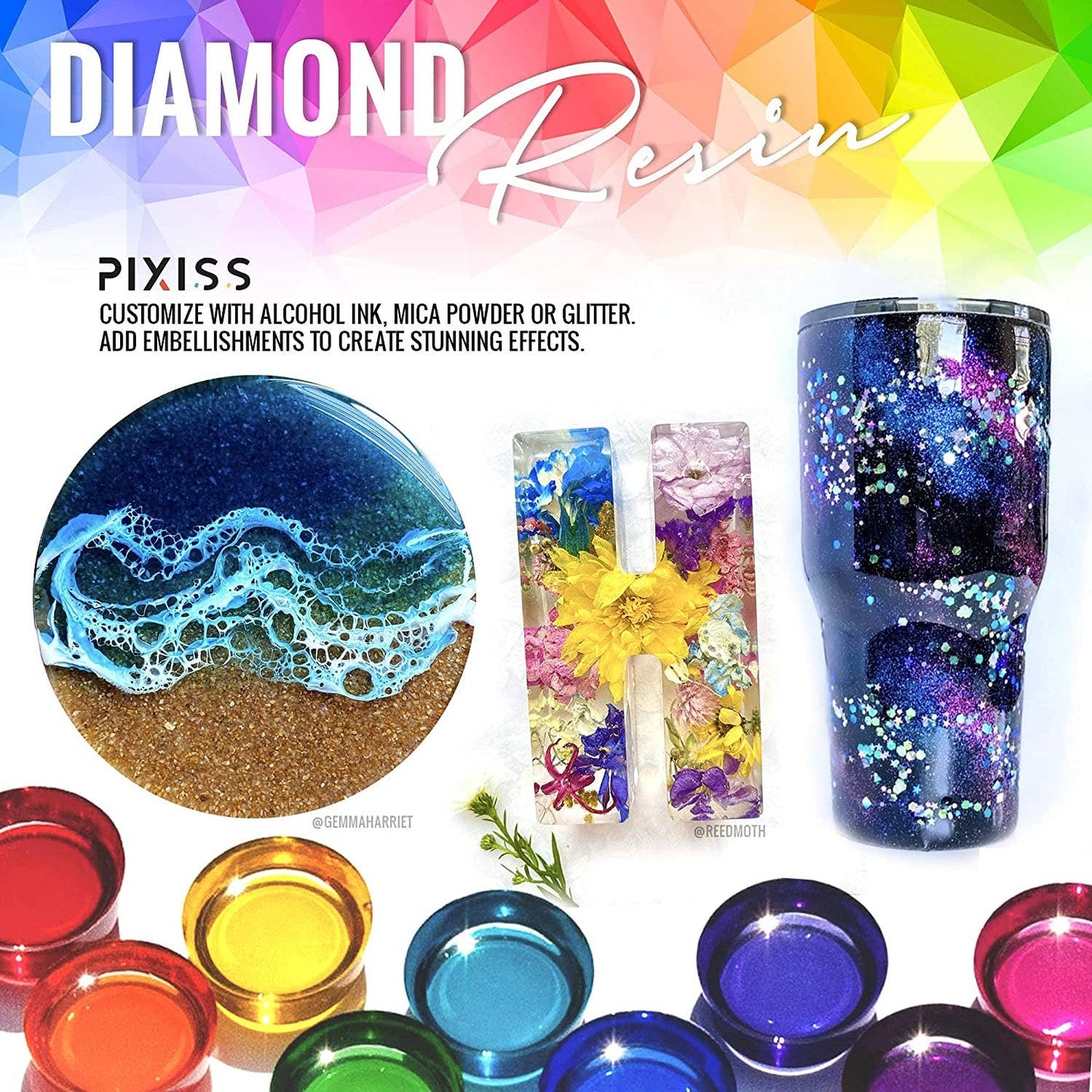 PIXISS Diamond Resin Starter Kit - 17oz. Epoxy Resin & Acces