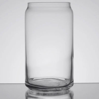 Glass Can - with Lid and Straw