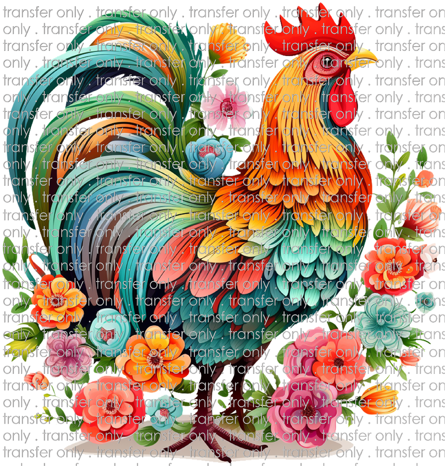 ANM 77 Multicolor Chicken with Flowers