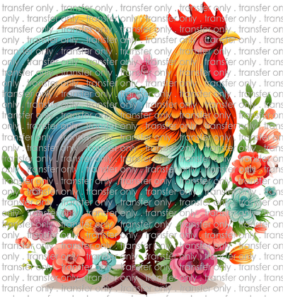 ANM 77 Multicolor Chicken with Flowers