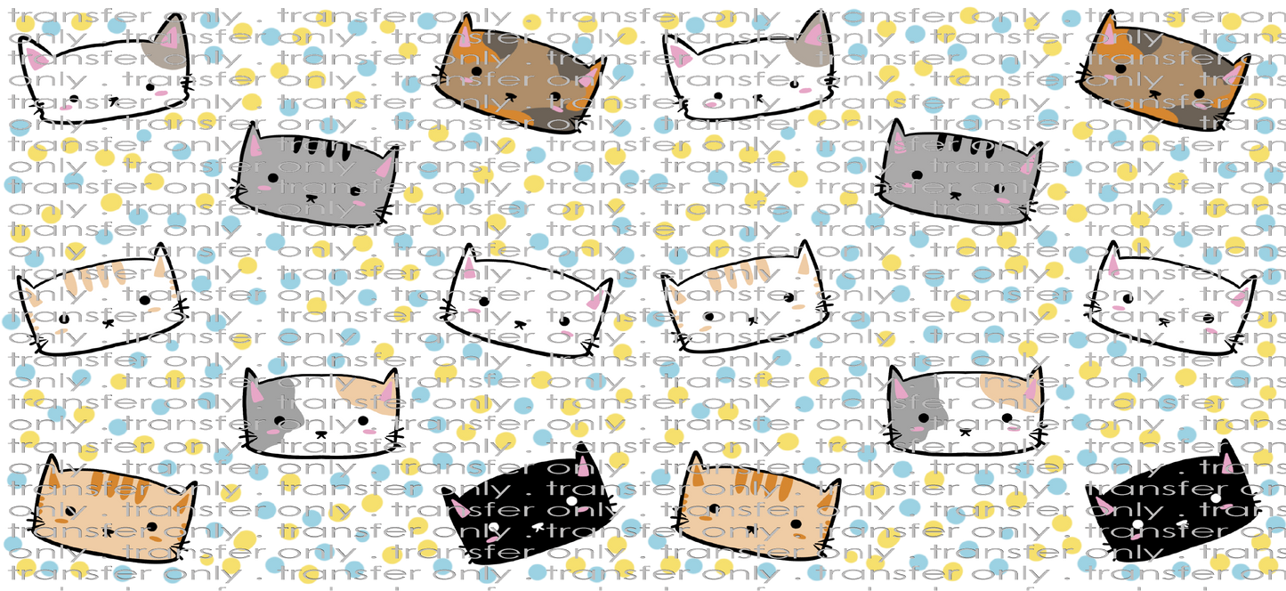 ANM UV 116 Cats with Doted Background UV DTF 16oz Wrap