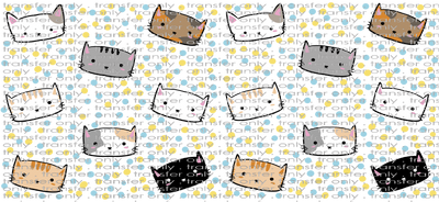 ANM UV 116 Cats with Doted Background UV DTF 16oz Wrap