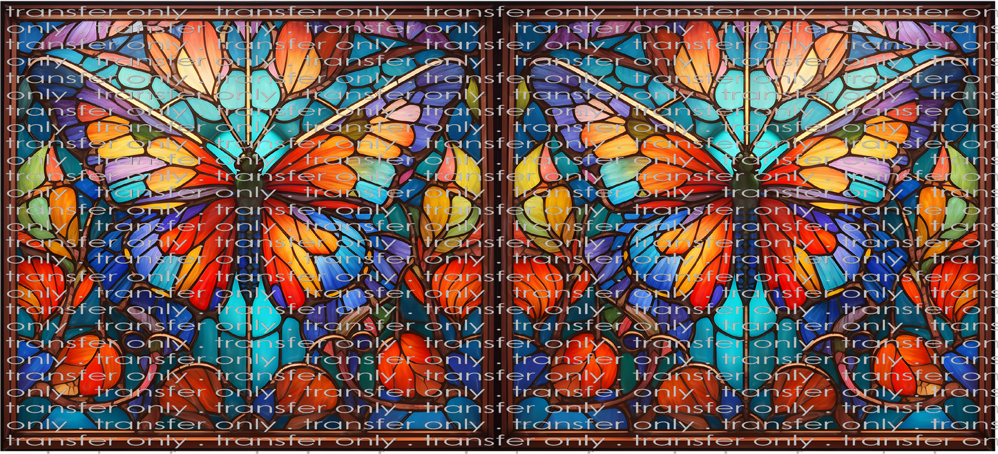 ANM UV 133 Stained Glass Butterfly Bright Colors UV DTF 16oz Wrap