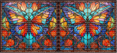 ANM UV 133 Stained Glass Butterfly Bright Colors UV DTF 16oz Wrap