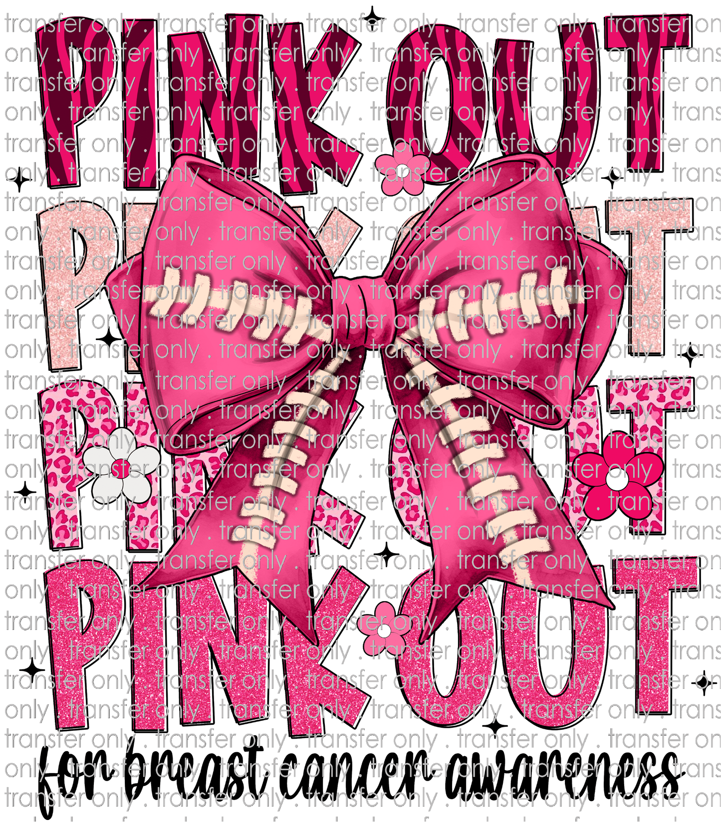 AWR 206 Pink Out For Breast Cancer Football Bow