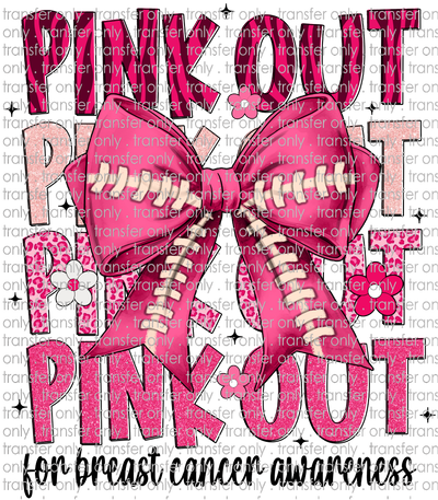 AWR 206 Pink Out For Breast Cancer Football Bow