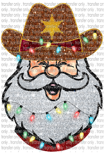 CHR 1000 Cowboy Santa Faux Glitter