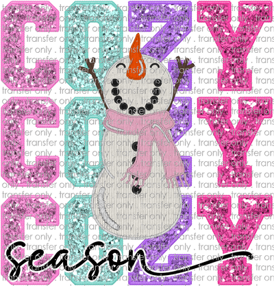 CHR 1022 Cozy Season Snowman Faux Glitter