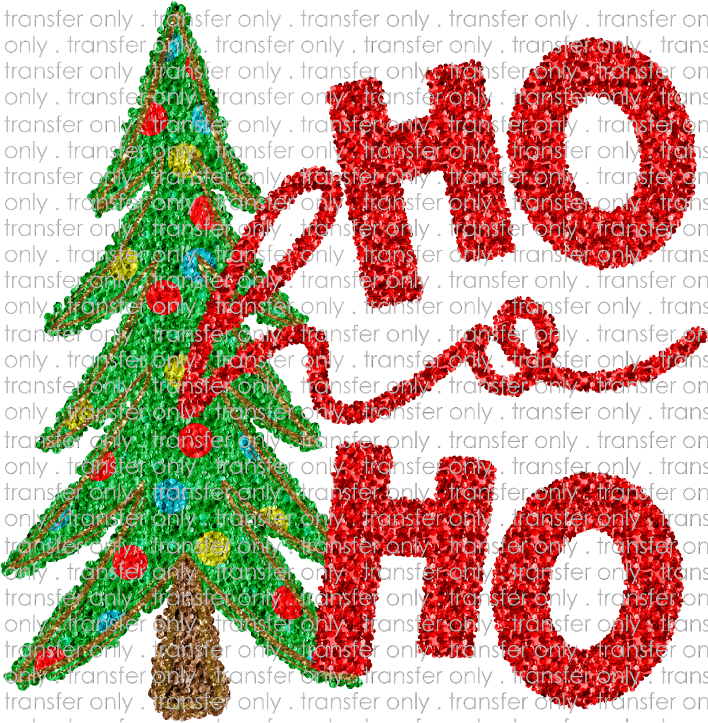 CHR 1047 Ho Ho Ho with Tree Faux Sequins