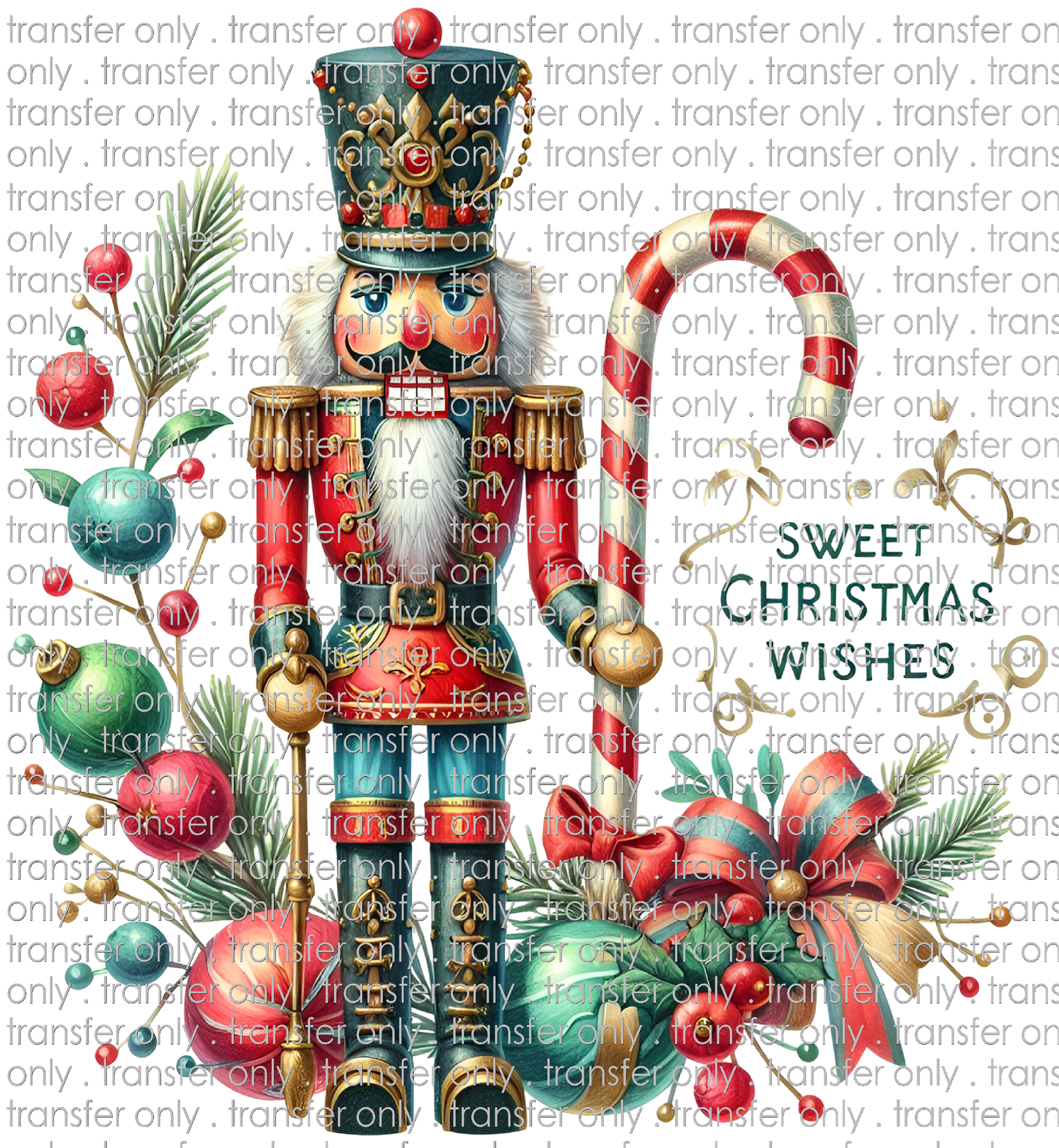 CHR 1133 Nutcracker with Candy Cane Sweet Wishes