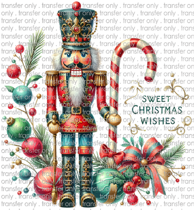 CHR 1133 Nutcracker with Candy Cane Sweet Wishes