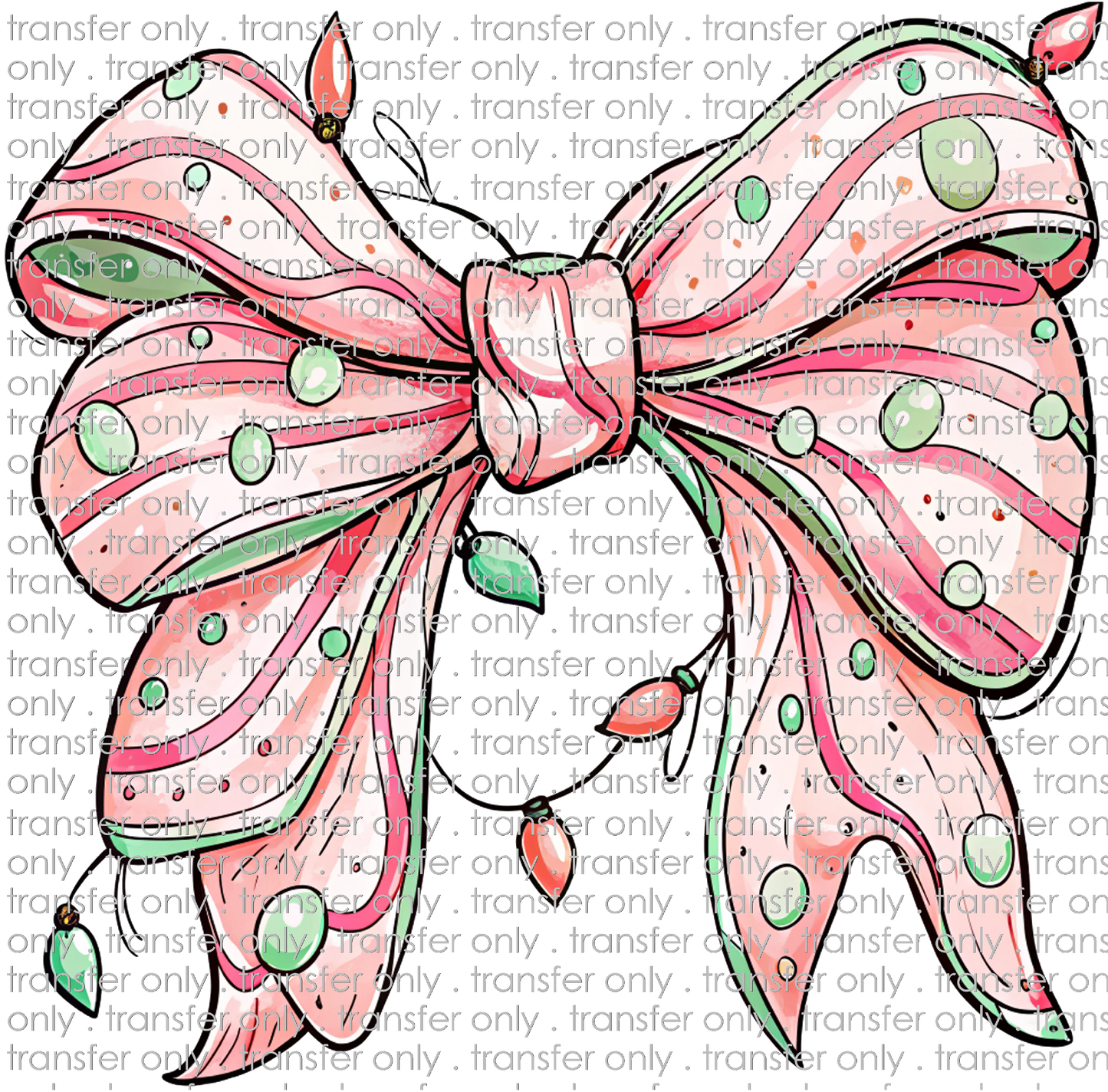 CHR 1151 Pink and Green Bow with Lights