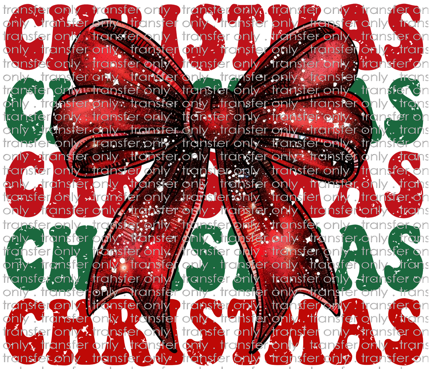 CHR 1166 Stacked Christmas with Red Sparkly Bow