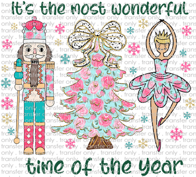 CHR 1186 Christmas Nutcracker Pink and Teal