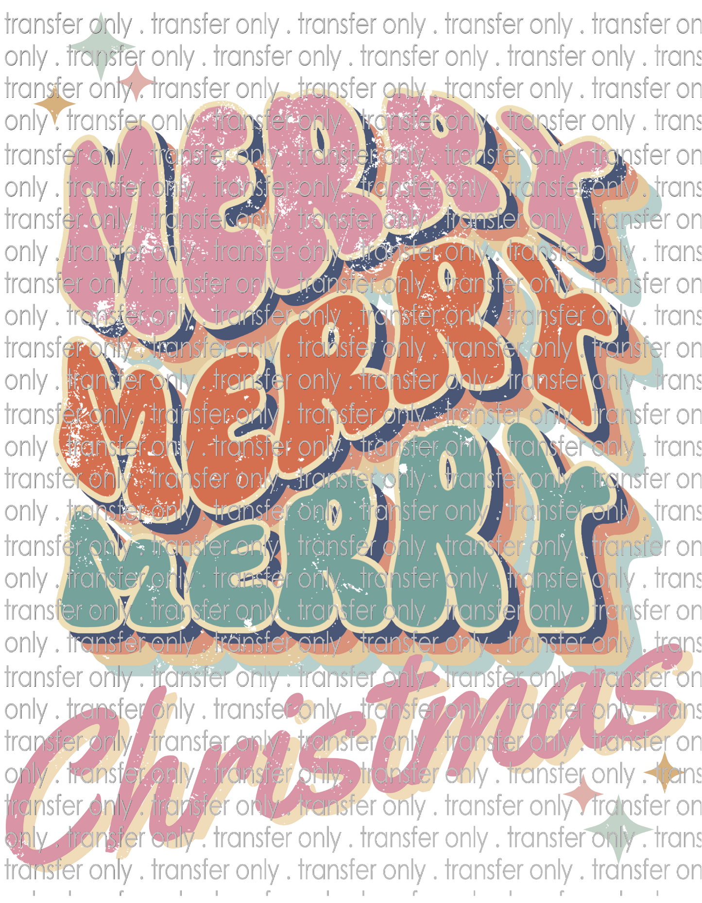 CHR 905 Retro Merry Christmas Distressed