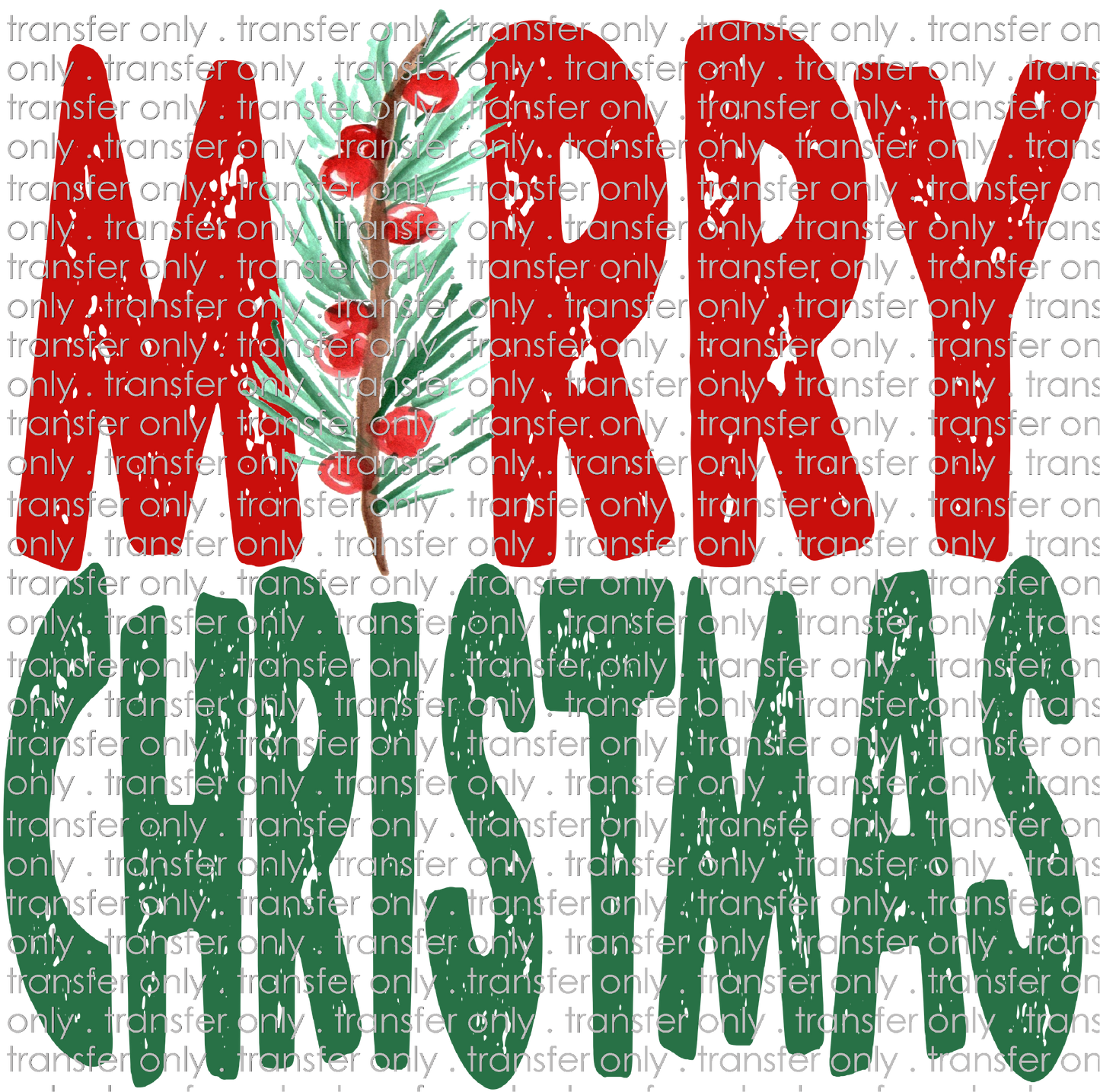 CHR 921 Merry Christmas Holly Red Green