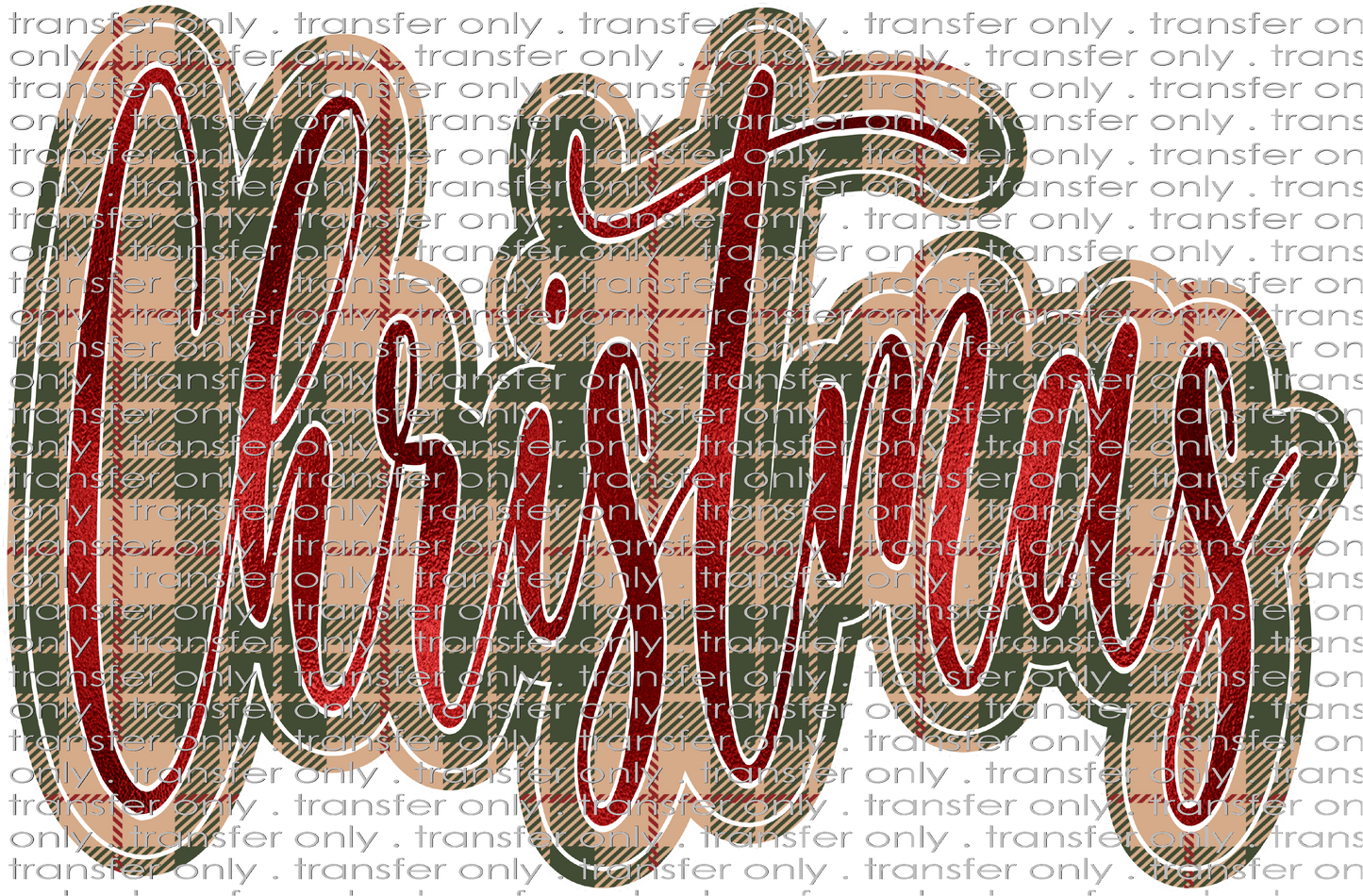 CHR 969 Christmas Script Plaid Red