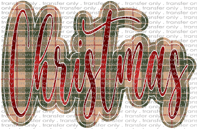 CHR 969 Christmas Script Plaid Red