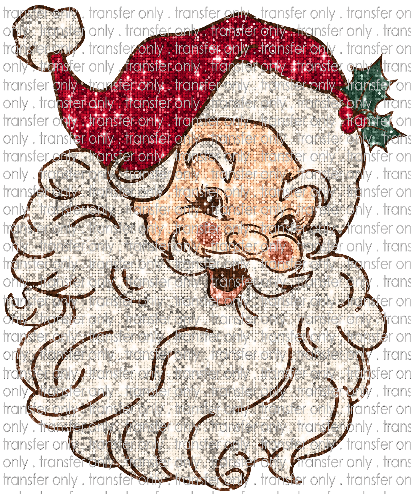 CHR 1053 Red Santa Faux Glitter