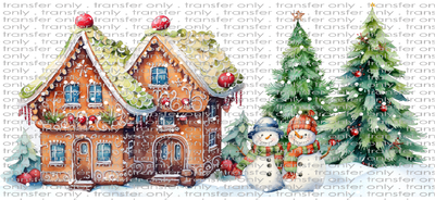 CHR UV 117 Christmas Gingerbread Man and Snowmen UV DTF 16oz Wrap