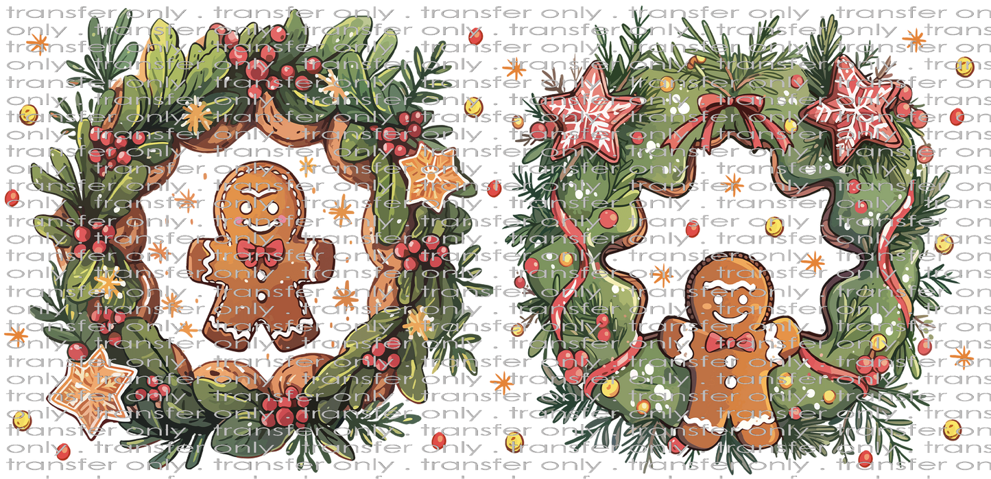 CHR UV 130 Gingerbread Man in Wreath UV DTF 16oz Wrap