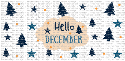 CHR UV 151 Hello December Trees UV DTF 16oz Wrap