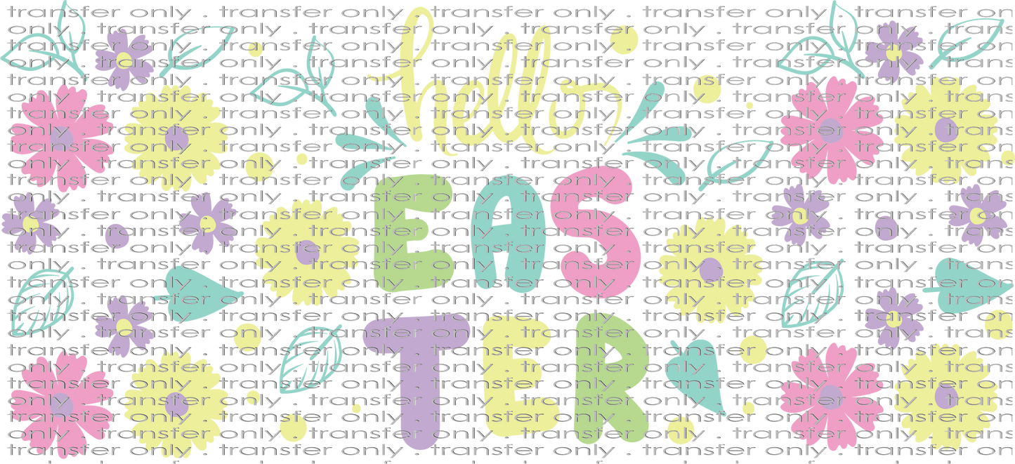 EST UV 116 Easter Lettering with Flowers UV DTF 16oz Wrap