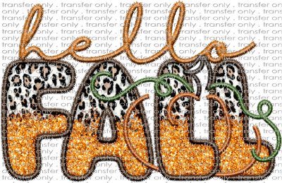 FALL 545 Hello Fall Faux Stitch Leopard