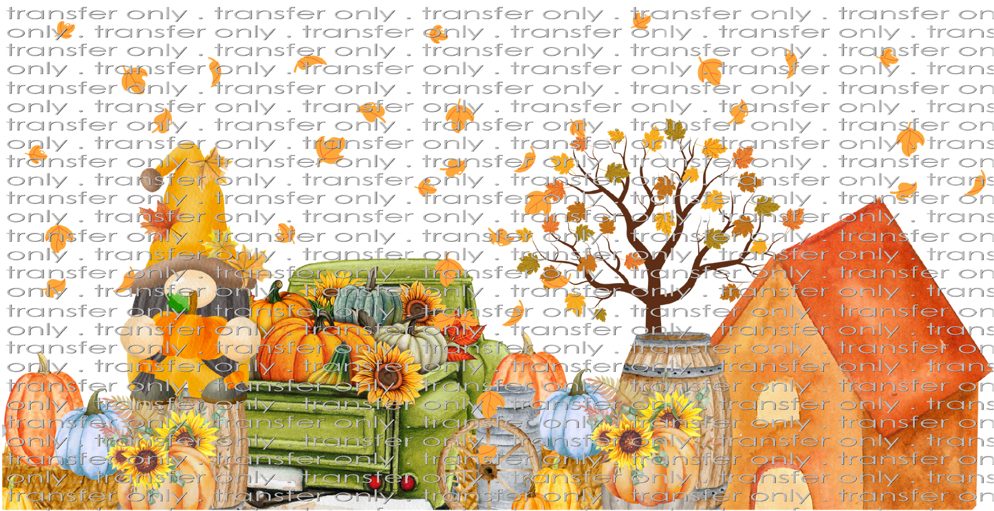 FALL UV 107 Fall House Truck and Pumpkins Orange UV DTF 16oz Wrap