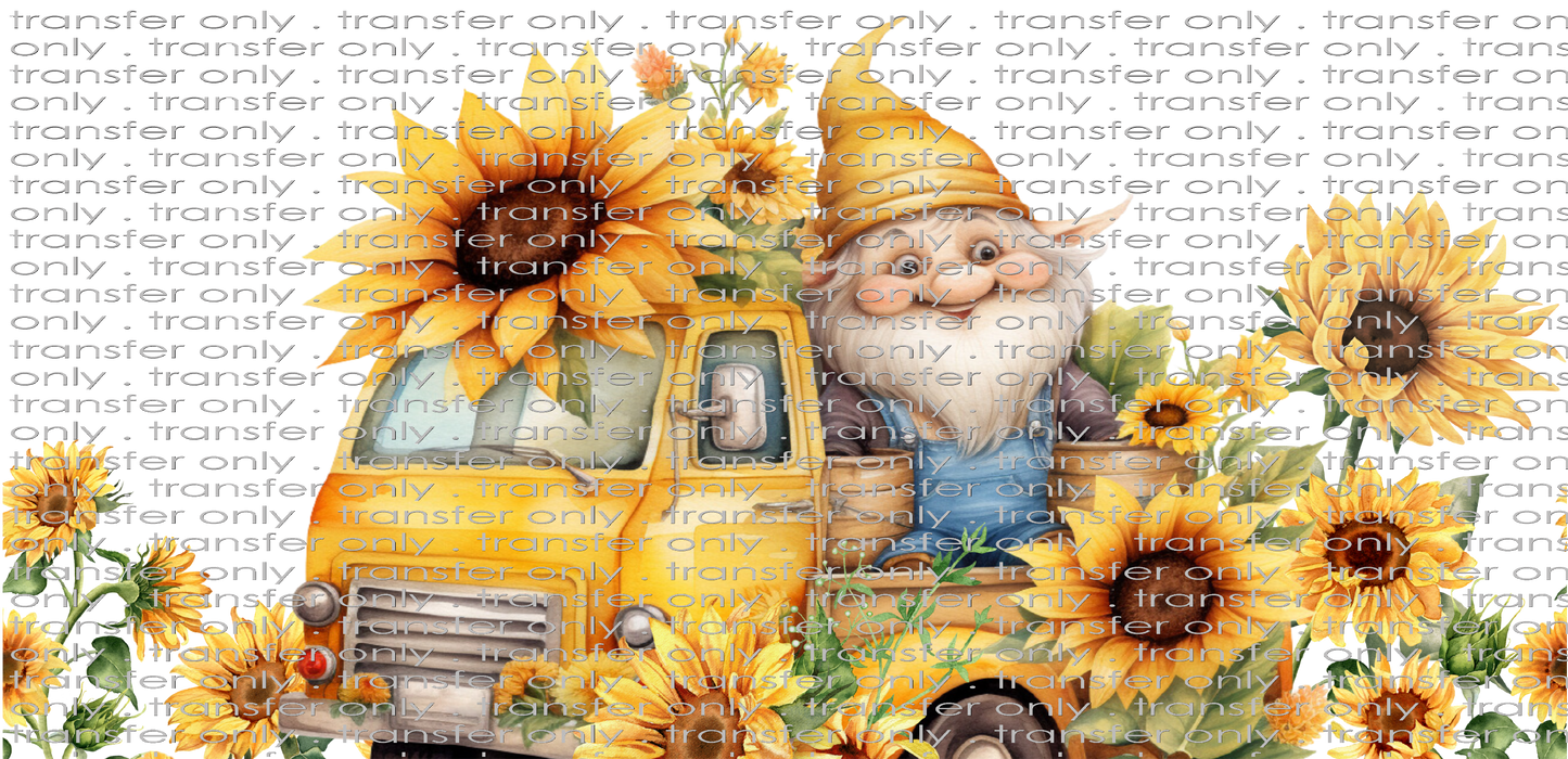 FALL UV 109 Yellow Truck and Sunflowers UV DTF 16oz Wrap