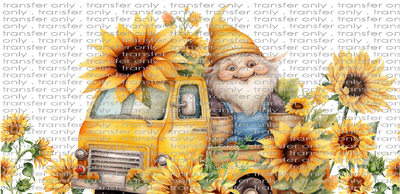 FALL UV 109 Yellow Truck and Sunflowers UV DTF 16oz Wrap