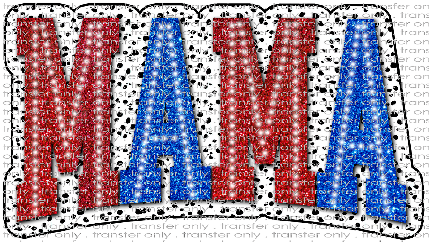 FAM 129 MAMA Faux Applique with Spotted Background