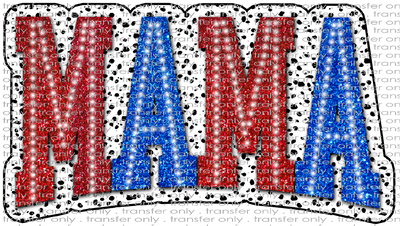 FAM 129 MAMA Faux Applique with Spotted Background