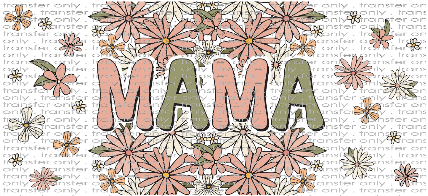 FAM UV 115 Boho Retro Floral Mama UV DTF 16oz Wrap