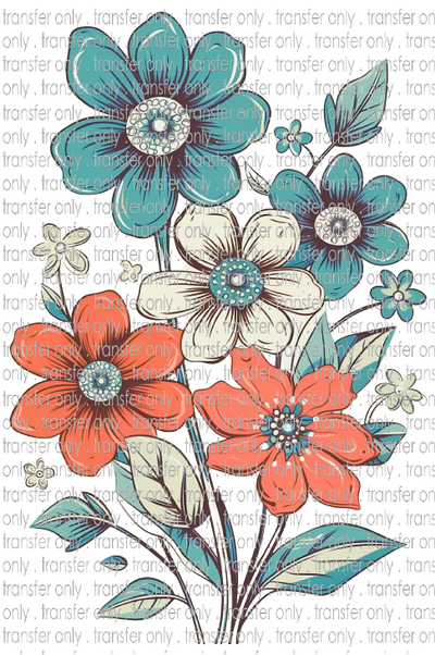 FLW 64 Retro Hand Drawn Flowers