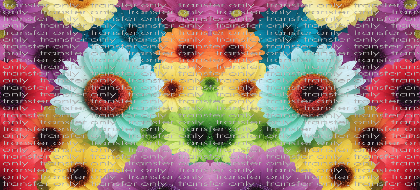 FLW UV 155 Daisy Flowers Colorful UV DTF 16oz Wrap