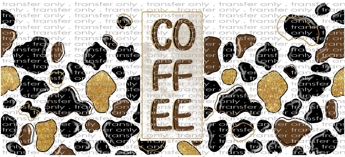 FOOD UV 109 Coffee with Cowhide and Glitter UV DTF 16oz Wrap