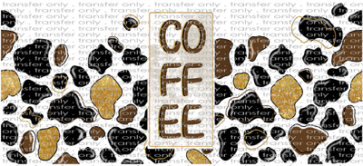 FOOD UV 109 Coffee with Cowhide and Glitter UV DTF 16oz Wrap