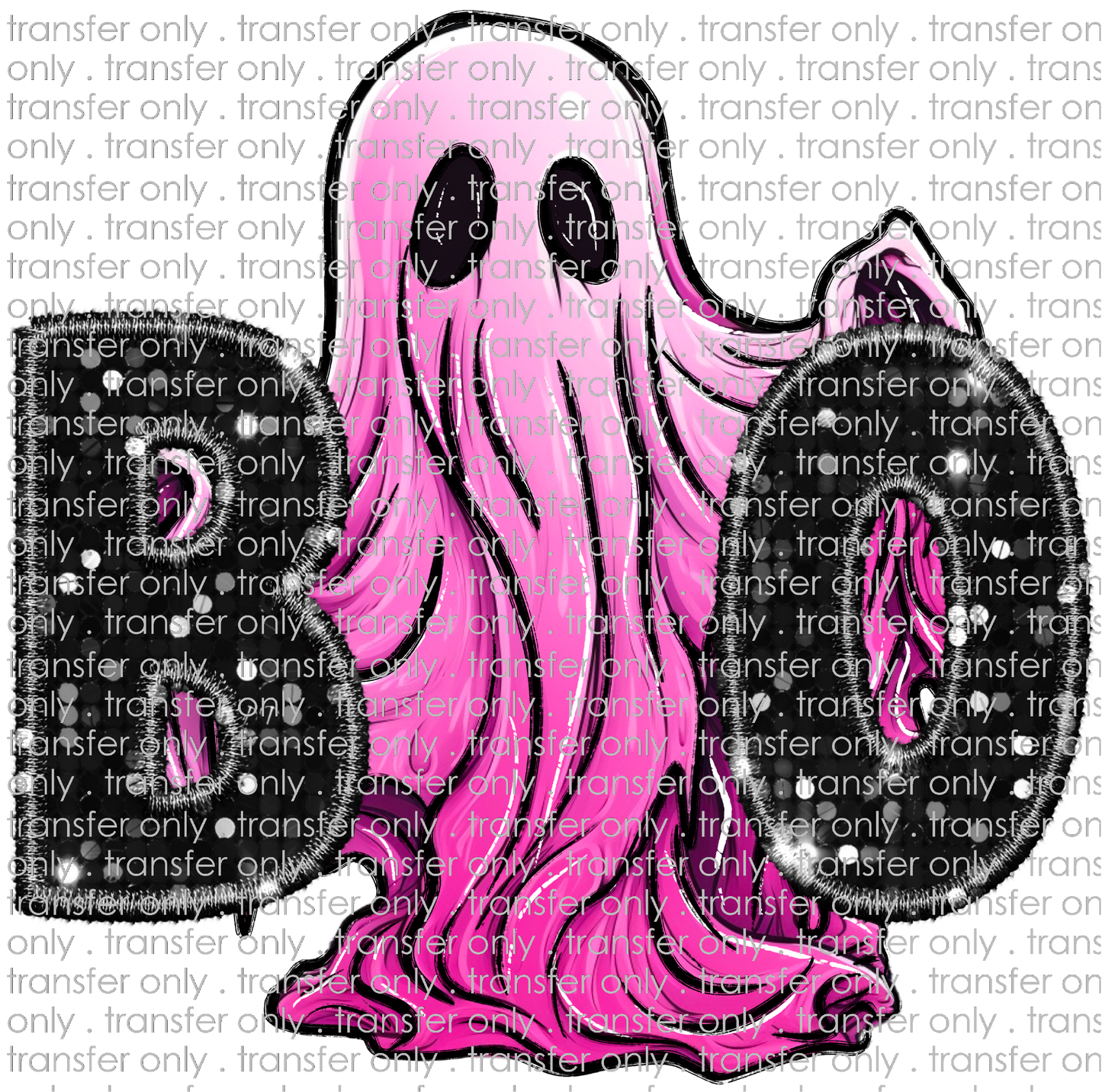 HALLO 244 Boo Pink Ghost Faux Glitter