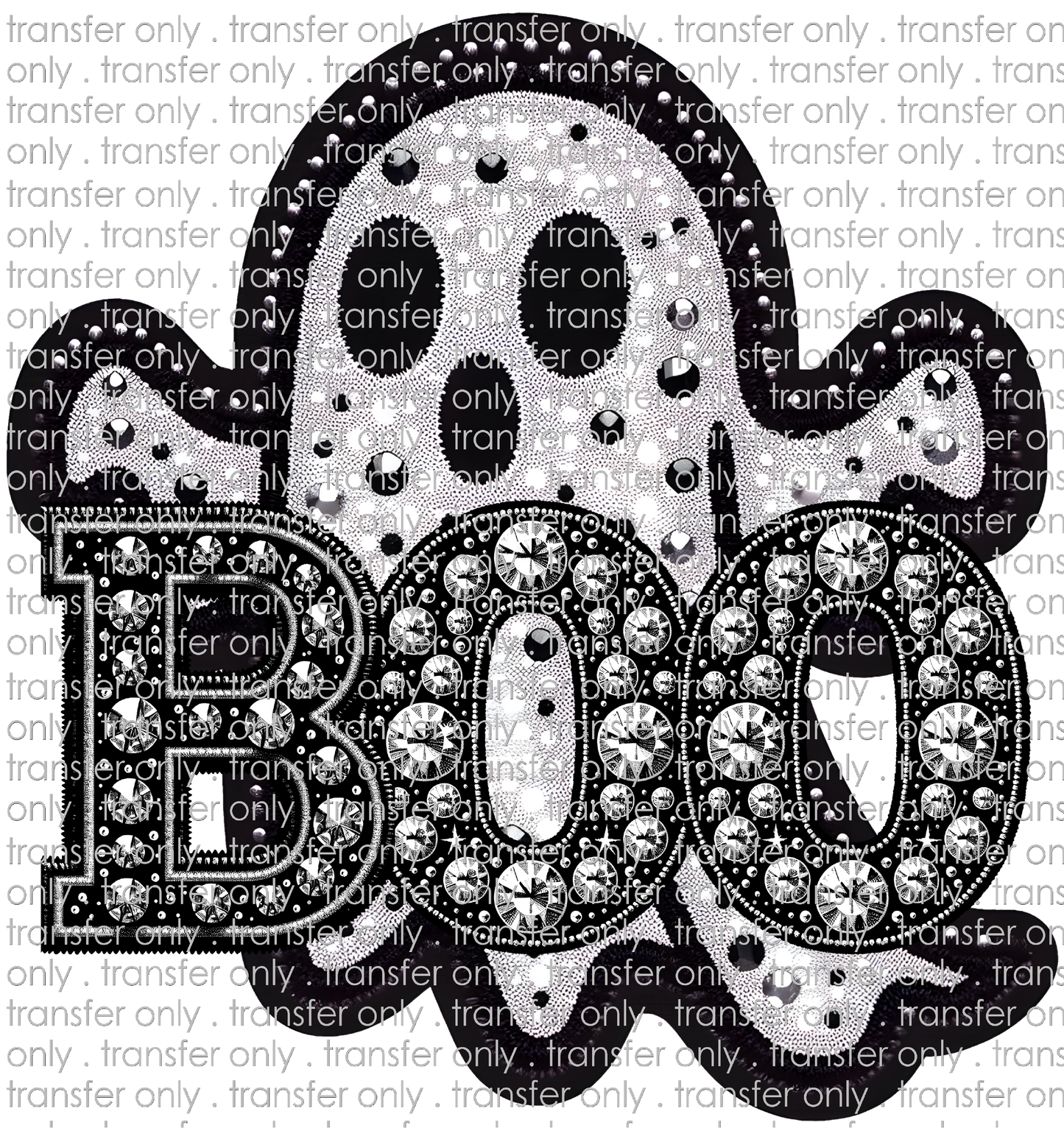 HALLO 286 Big Ghost Boo Faux Rhinestones