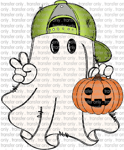 HALLO 318 Cute Ghost Green Hat with Bucket