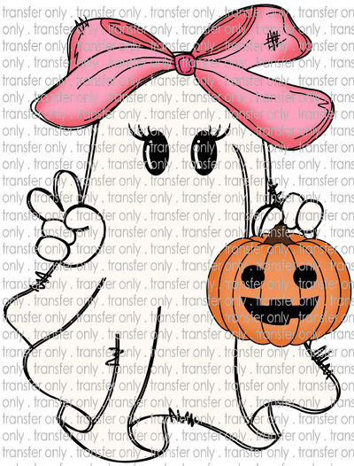 HALLO 319 Cute Ghost Pink Bow with Bucket