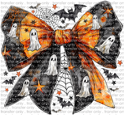 HALLO 324 Halloween Bow with Ghosts and Bats