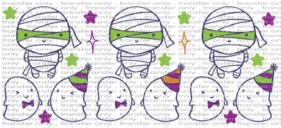 HALLO UV 101 Cute Mummies and Ghosts UV DTF 16oz Wrap