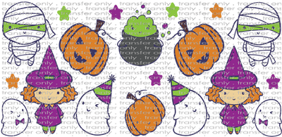 HALLO UV 116 Mummy Pumpkin Witch Cauldron UV DTF 16oz Wrap