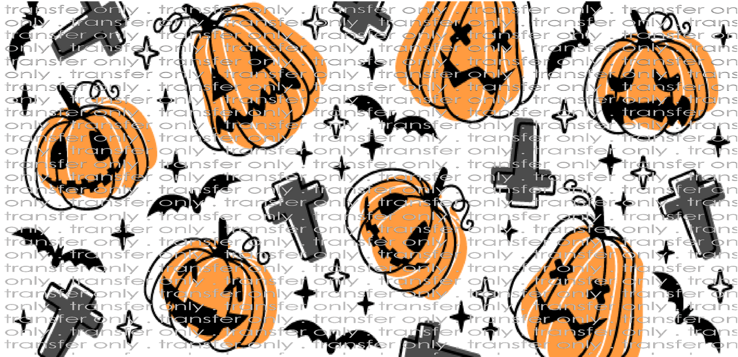 HALLO UV 122 Jack O Lanterns Bats and Cross UV DTF 16oz Wrap