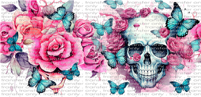 HALLO UV 123 Skulls and Butterflies UV DTF 16oz Wrap